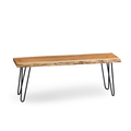 Alaterre Furniture Hairpin Natural Live Edge Wood with Metal 48" Bench, Natural AWDD0420